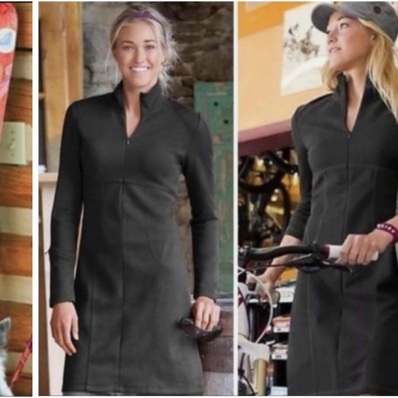 Athleta Black Fleece Lined Dress - Picture 1 of 7